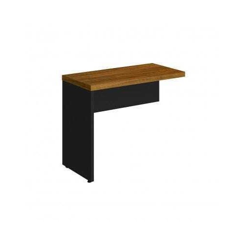 Mesa de escritório em L (Mesa 1,50m+auxiliar) s/gavetas - Cor Nogal/Preto - 1207 - Imagem 5