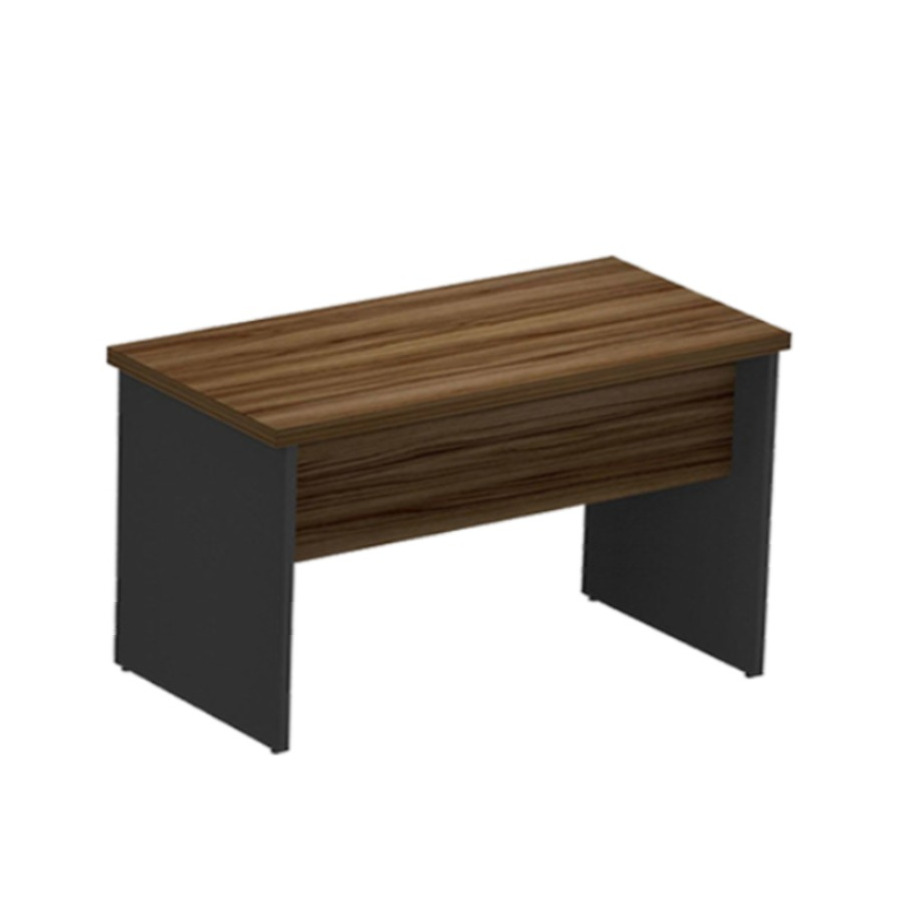 Mesa de escritório em L (Mesa 1,50m+auxiliar) s/gavetas - Cor Nogal/Preto - 1207 - Imagem 4