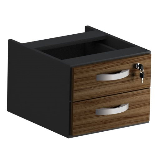 Mesa reta pé painel cor nogal/preto com gavetas 1,50x0,70x0,75 -1204 - Imagem 4