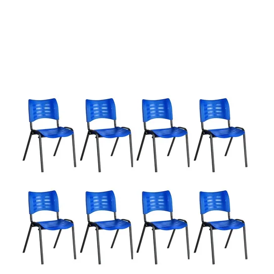 Kit 8 Cadeiras Plásticas 04 pés Azul - 2021