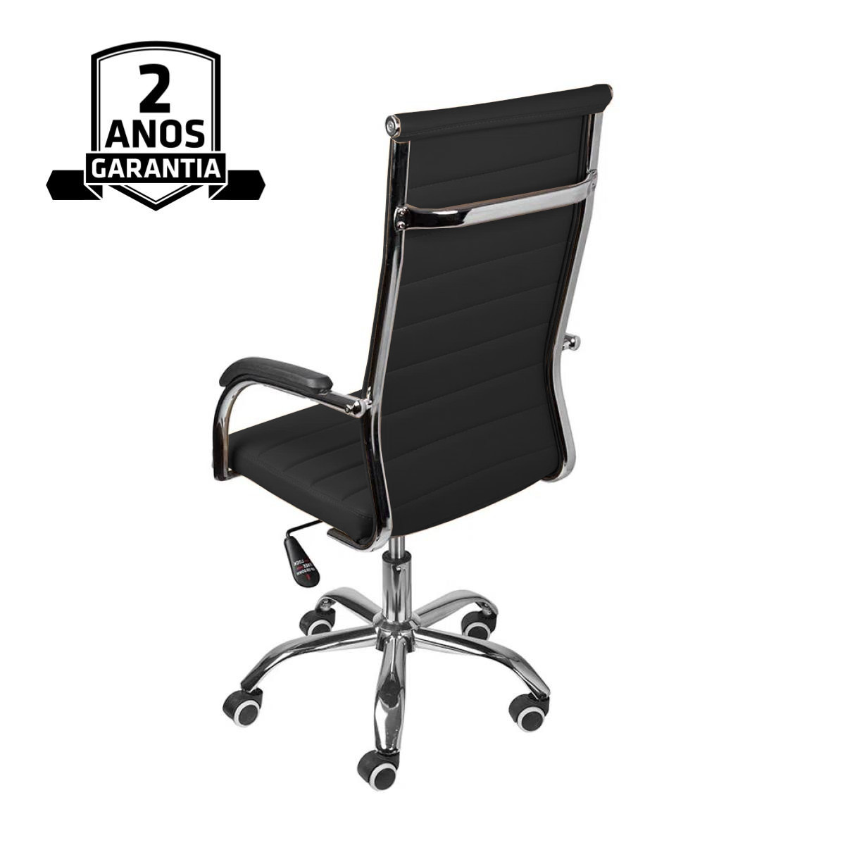 Cadeira de Escritório Florença Giratória – Base Cromada – COR PRETO – OR DESIGN - 2308 - Imagem 3