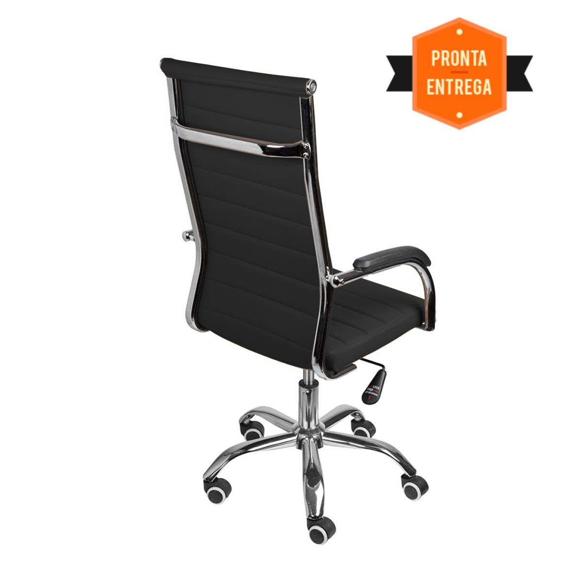 Cadeira de Escritório Florença Giratória – Base Cromada – COR PRETO – OR DESIGN - 2308 - Imagem 5