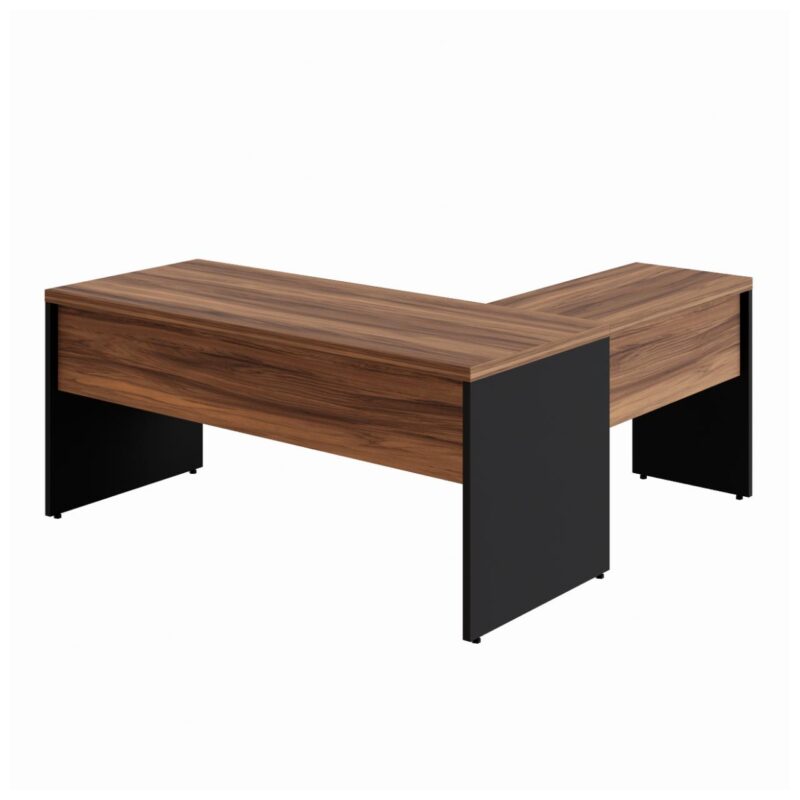 Mesa Escritório em L Mesa 1,70x1,60m com 02 Gavetas - Sevilha/Preto - 1910 - Imagem 3