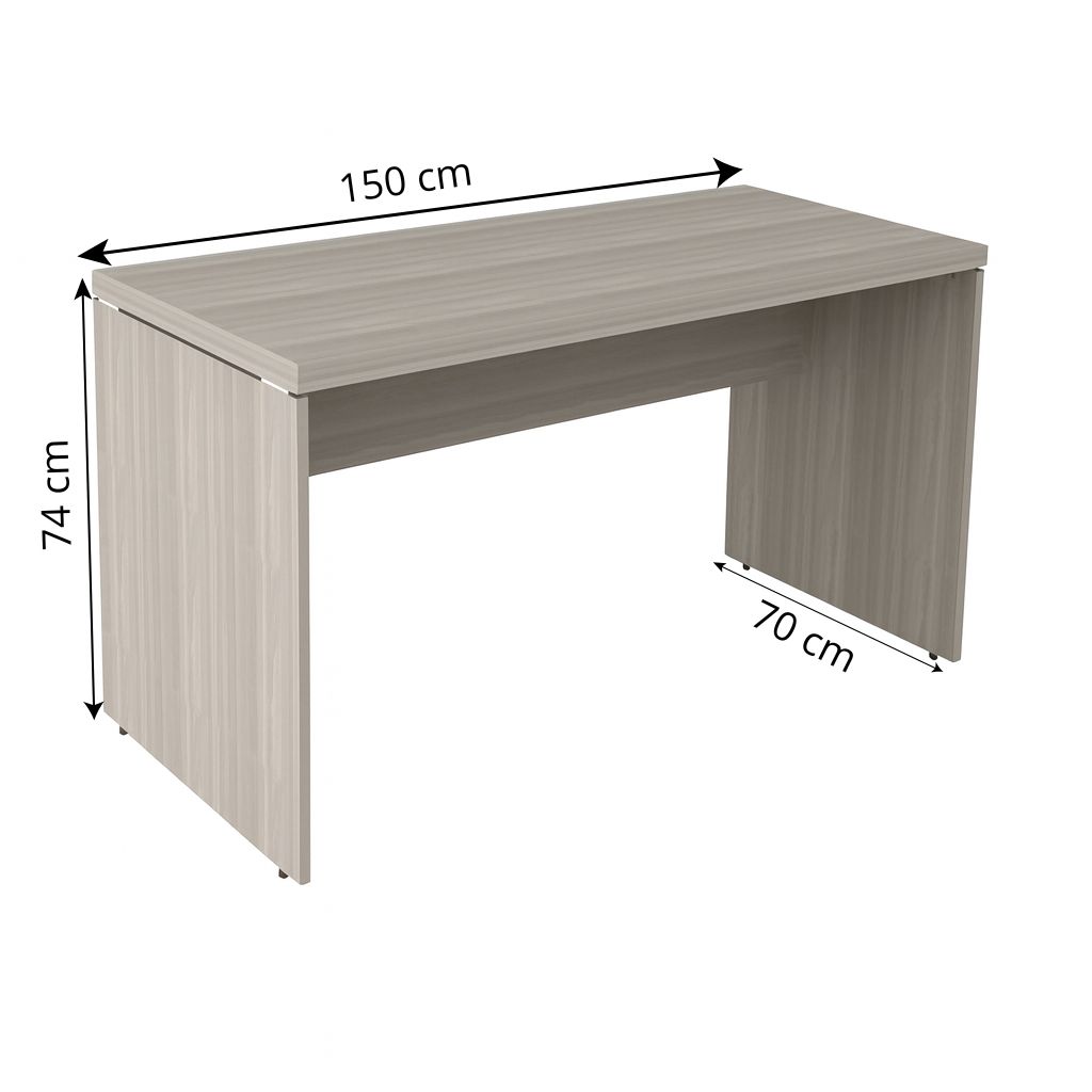 Mesa de Escritório Reta 1,50 X 0,70 - Cor Fresno Sbiancatto - Marzo Vitorino - 1002 - Imagem 2