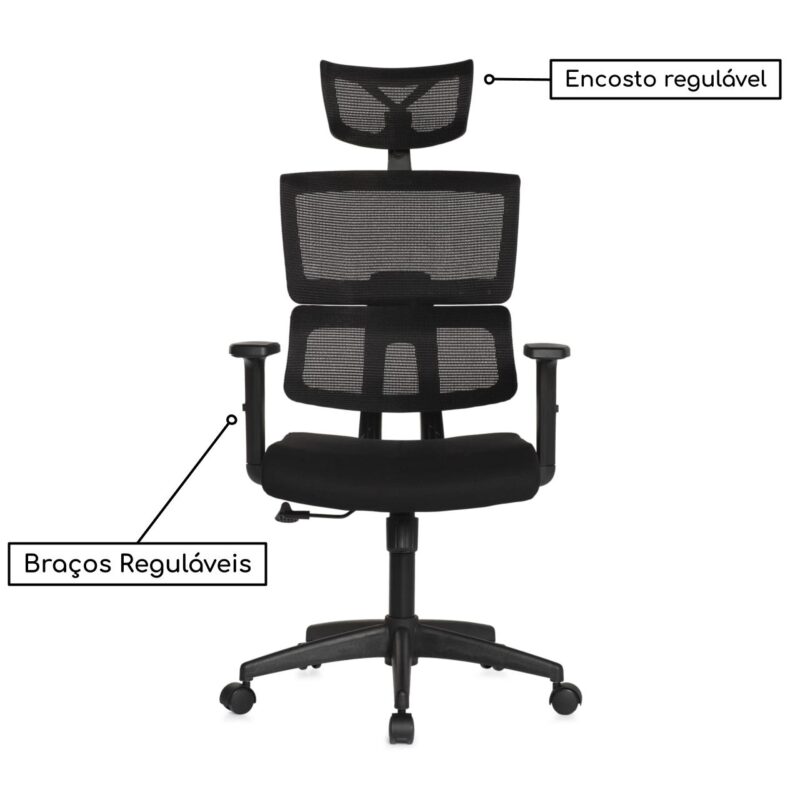 Cadeira Presidente Ergonômica Anima – Cor Preto - 2421 - Imagem 6