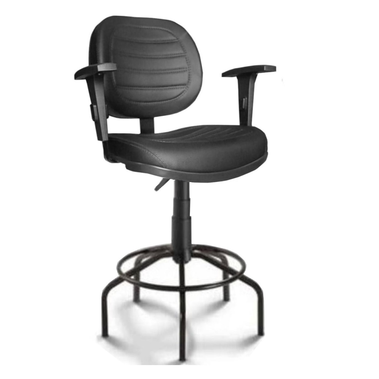 Cadeira Caixa Executiva Costurada Braço Regulável – (Aranha MARTIFLEX) – Cor Preta - 2511