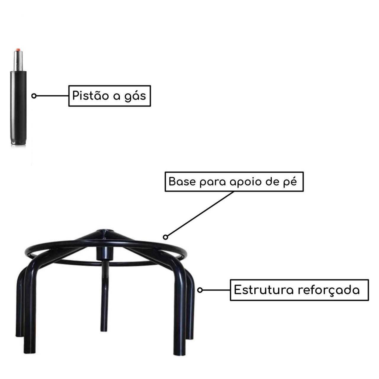 Cadeira Caixa Executiva Costurada Braço Regulável – (Aranha MARTIFLEX) – Cor Preta - 2511 - Imagem 3